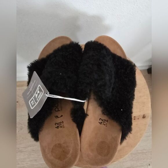 Papillio By Birkenstock Namica Teddy Sherpa Slip-on Sandals Size 11 - Picture 4 of 8